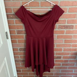 Maroon hi low dress